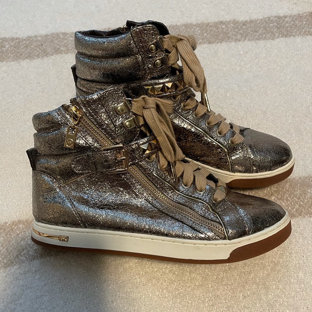 Michael Kors Gold, Studded Sneakers